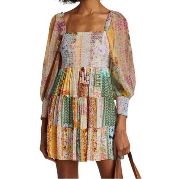 Alice + Olivia Multicolor Patchwork Dress - Picture 1 of 6